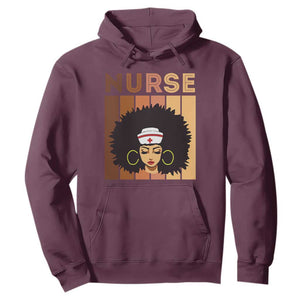 Black Nurse Hoodie Nurse Black Woman Magic Afro Melanin Queen Black History TS02 Maroon Printyourwear