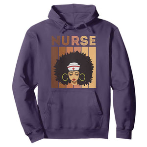 Black Nurse Hoodie Nurse Black Woman Magic Afro Melanin Queen Black History TS02 Purple Printyourwear