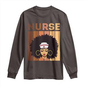 Black Nurse Long Sleeve Shirt Magic Afro Melanin RN Woman TS02 Dark Chocolate Print Your Wear