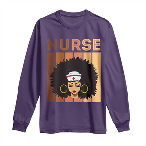 Black Nurse Long Sleeve Shirt Magic Afro Melanin RN Woman TS02 Purple Print Your Wear