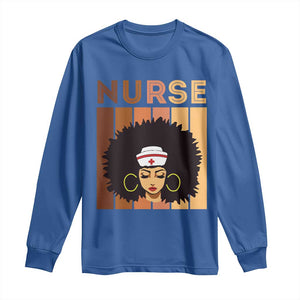 Black Nurse Long Sleeve Shirt Magic Afro Melanin RN Woman TS02 Royal Blue Print Your Wear