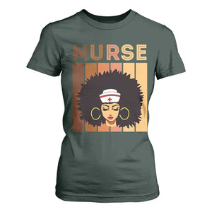 Black Nurse T Shirt For Women Nurse Black Woman Magic Afro Melanin Queen Black History TS02 Dark Forest Green Printyourwear