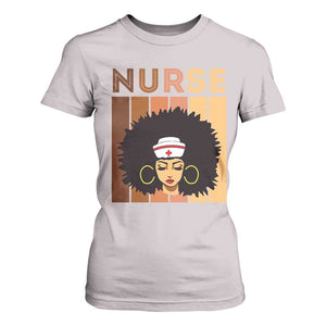 Black Nurse T Shirt For Women Nurse Black Woman Magic Afro Melanin Queen Black History TS02 Ice Gray Printyourwear