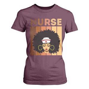 Black Nurse T Shirt For Women Nurse Black Woman Magic Afro Melanin Queen Black History TS02 Maroon Printyourwear