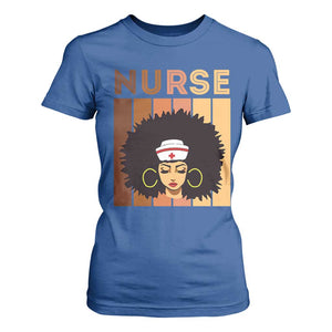 Black Nurse T Shirt For Women Nurse Black Woman Magic Afro Melanin Queen Black History TS02 Royal Blue Printyourwear