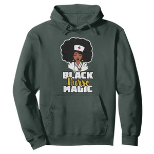 Black Nurse Hoodie Nurse Black Woman Magic Afro Melanin Queen Black History TS02 Dark Forest Green Printyourwear