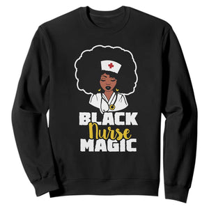 Black Nurse Sweatshirt Nurse Black Woman Magic Afro Melanin Queen Black History TS02 Black Printyourwear