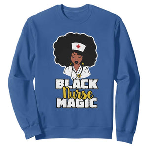 Black Nurse Sweatshirt Nurse Black Woman Magic Afro Melanin Queen Black History TS02 Royal Blue Printyourwear