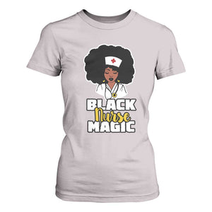 Black Nurse T Shirt For Women Nurse Black Woman Magic Afro Melanin Queen Black History TS02 Ice Gray Printyourwear