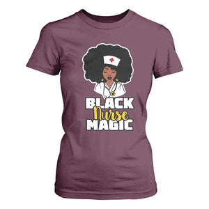 Black Nurse T Shirt For Women Nurse Black Woman Magic Afro Melanin Queen Black History TS02 Maroon Printyourwear