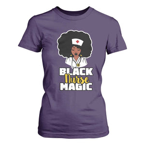 Black Nurse T Shirt For Women Nurse Black Woman Magic Afro Melanin Queen Black History TS02 Purple Printyourwear