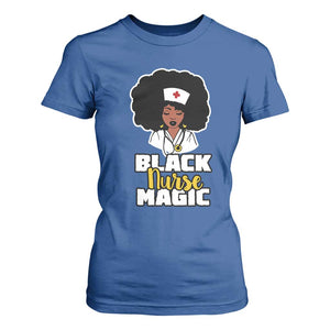 Black Nurse T Shirt For Women Nurse Black Woman Magic Afro Melanin Queen Black History TS02 Royal Blue Printyourwear