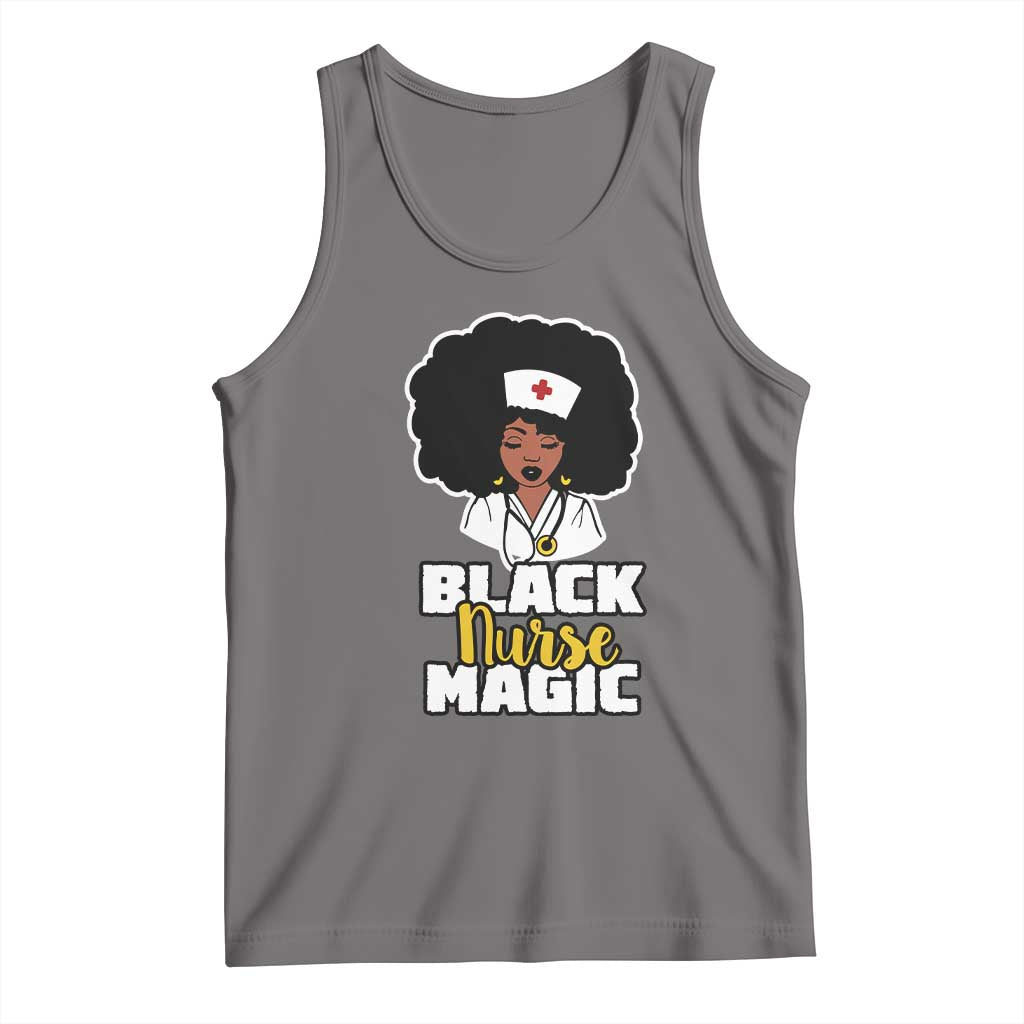 Black Nurse Magic Tank Top Afro Melanin RN Nursing Woman TS02 Deep Heather Print Your Wear