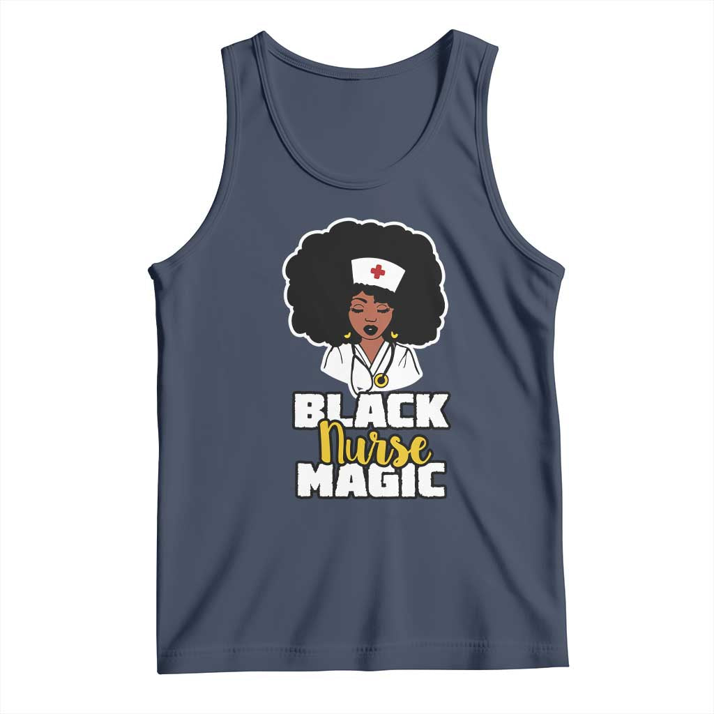 Black Nurse Magic Tank Top Afro Melanin RN Nursing Woman TS02 Navy Print Your Wear