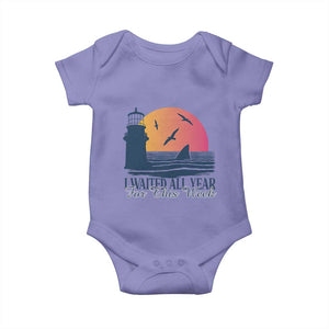 Funny Shark Lover Week Baby Onesie I Waited All Year For This Week TS02 Violet Print Your Wear