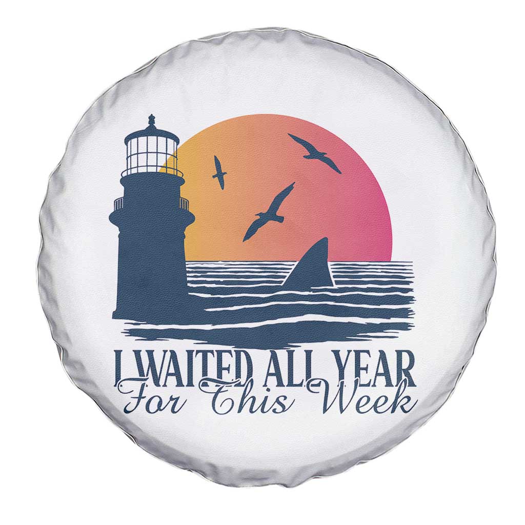 Funny Shark Lover Week Spare Tire Cover I Waited All Year For This Week TS02 Print Your Wear