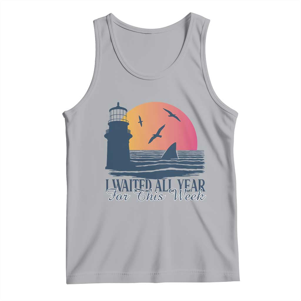 Funny Shark Lover Week Tank Top I Waited All Year For This Week TS02 Athletic Heather Print Your Wear