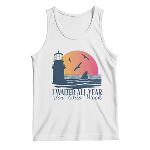 Funny Shark Lover Week Tank Top I Waited All Year For This Week TS02 White Print Your Wear