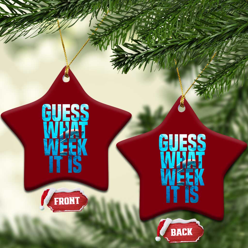 Funny Shark Lover Week Ceramic Ornament Guess What Week It Is Blue Ocean TS02 Print Your Wear