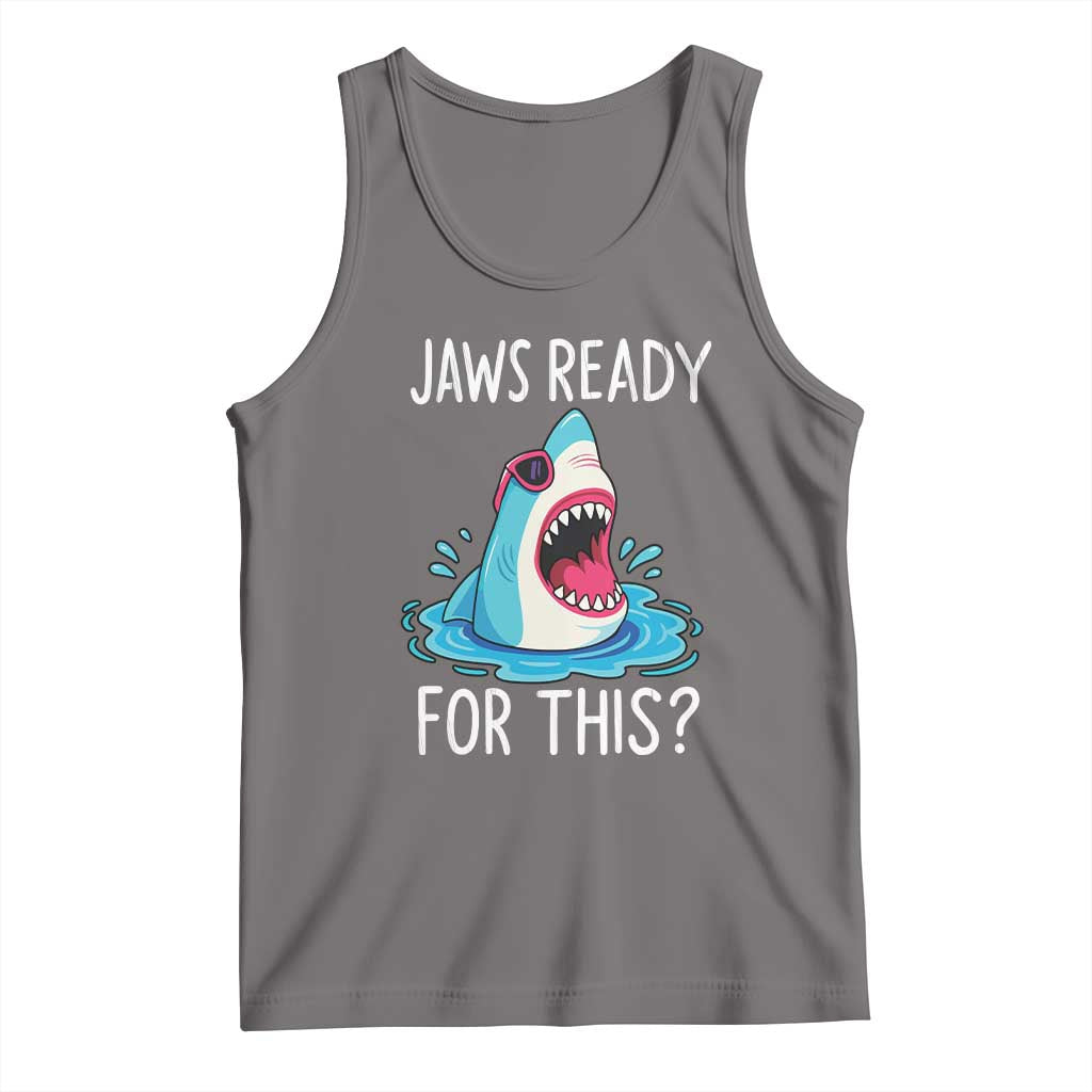 Funny Shark Lover Tank Top Are Jaw Ready For This Ocean Wildlife TS02 Deep Heather Print Your Wear