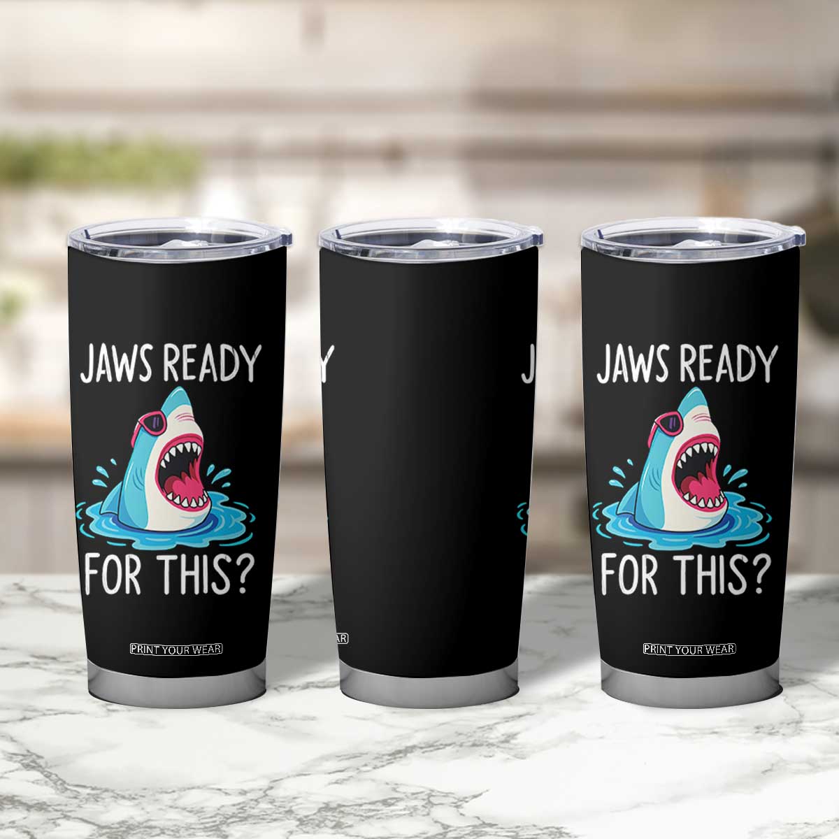 Funny Shark Lover Tumbler Cup Are Jaw Ready For This Ocean Wildlife TS02 Print Your Wear