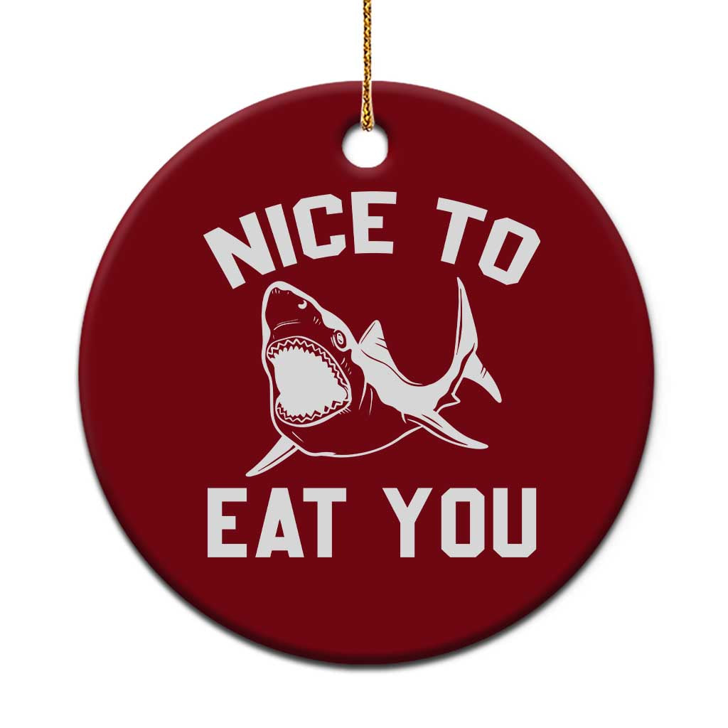 Funny Shark Lover Ceramic Ornament Nice To Eat You TS02 1pc Red Print Your Wear