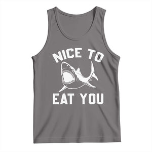 Funny Shark Lover Tank Top Nice To Eat You TS02 Deep Heather Print Your Wear