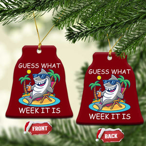 Funny Shark Lover Week Ceramic Ornament Week Guess What Week It Is Summer Beach TS02 Print Your Wear