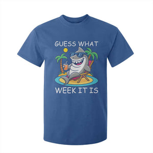 Funny Shark Lover Week T Shirt For Kid Week Guess What Week It Is Summer Beach TS02 Royal Blue Print Your Wear