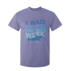 Funny Shark Lover Week T Shirt For Kid I Wait All Year For This Week Ocean TS02 Violet Print Your Wear