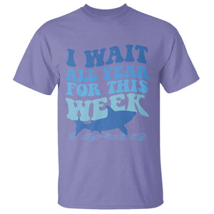 Funny Shark Lover Week T Shirt I Wait All Year For This Week Ocean TS02 Violet Print Your Wear
