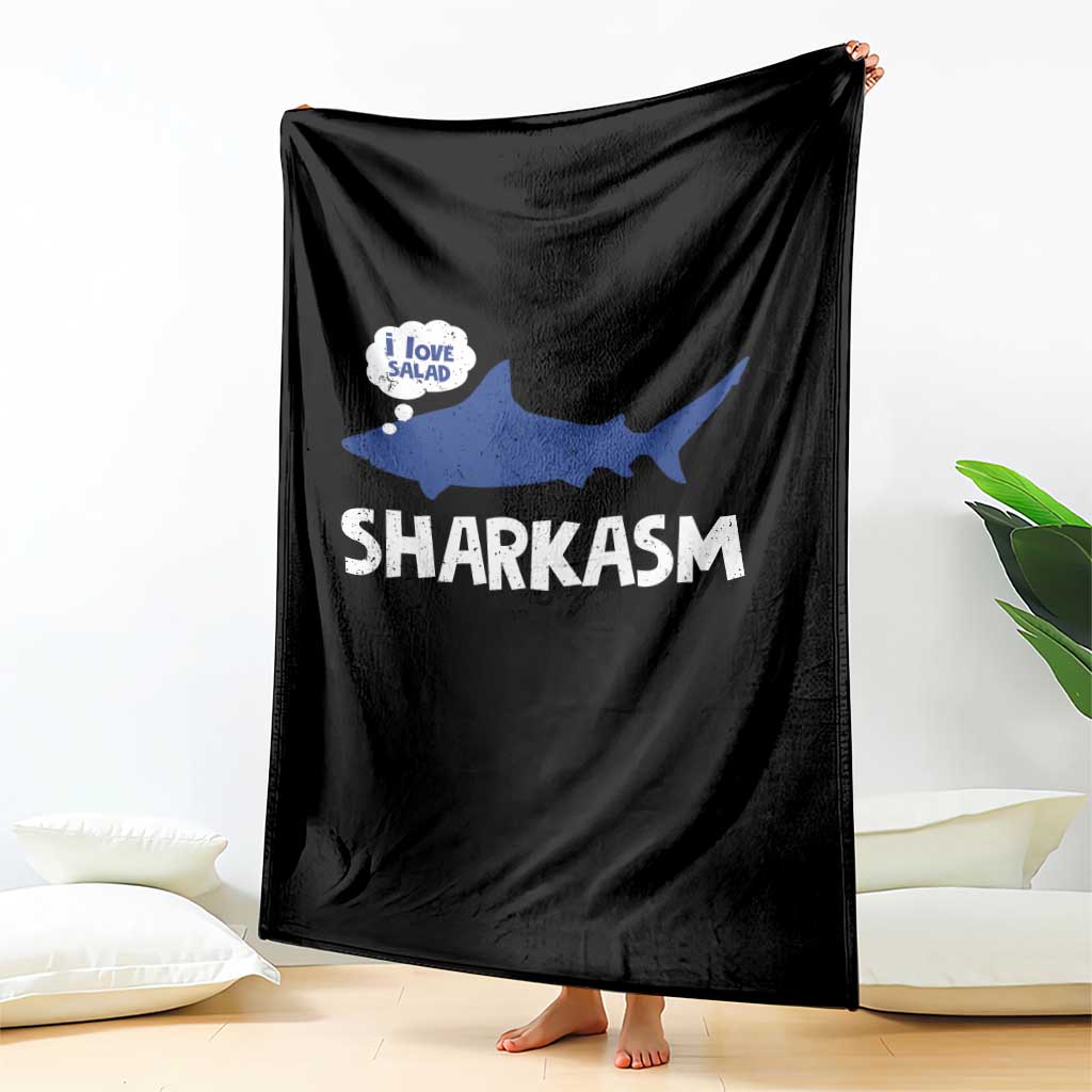 Funny Shark Sarcasm Throw Blanket Shark Sharkasm Marine Biology Vintage TS02 Print Your Wear