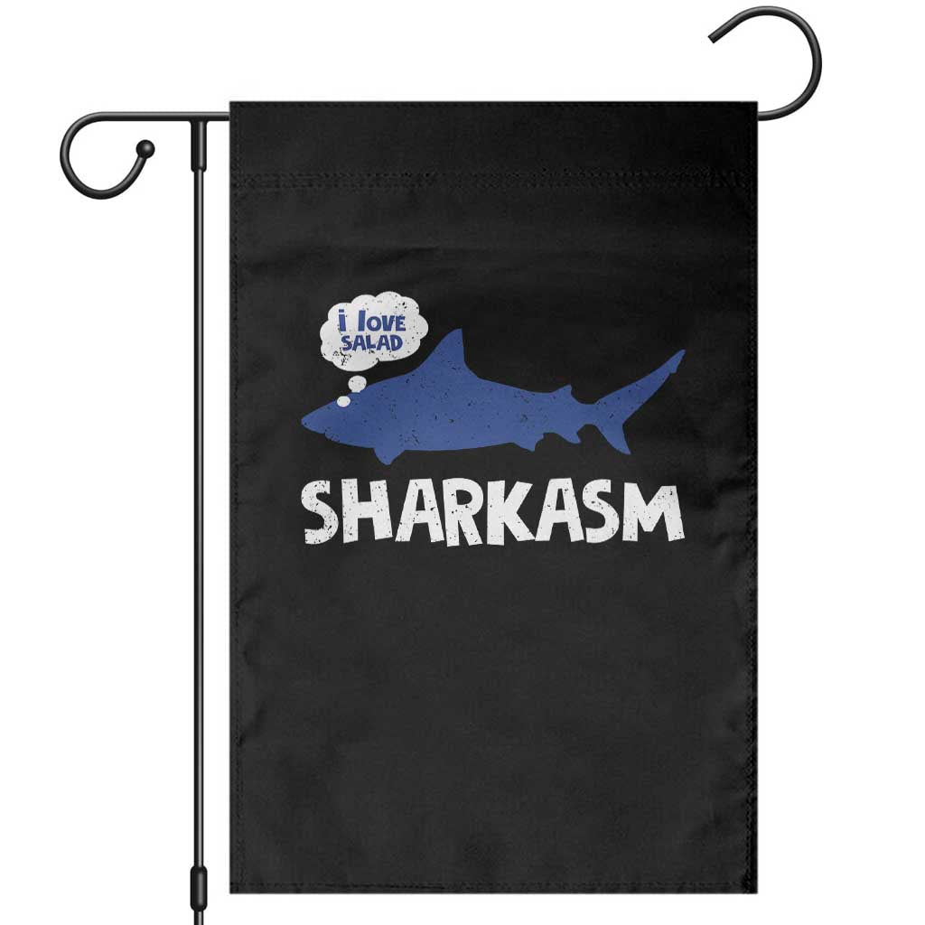 Funny Shark Sarcasm Garden Flag Shark Sharkasm Marine Biology Vintage TS02 Black Print Your Wear