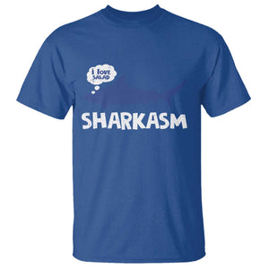 Funny Shark Sarcasm T Shirt Shark Sharkasm Marine Biology Vintage TS02 Royal Blue Print Your Wear