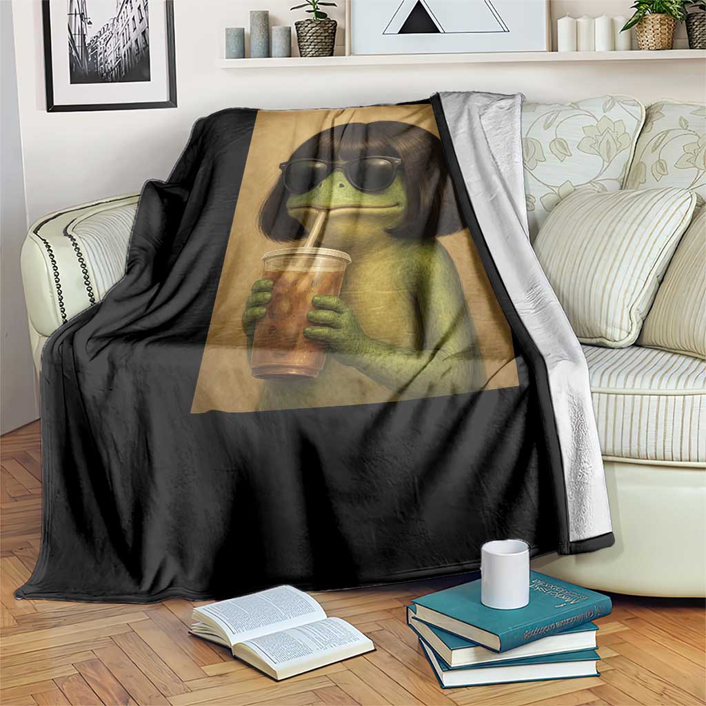 Funny Frog Bob Haircut Rage Consumes Me Throw Blanket Renaissance Painting Meme TS02 Print Your Wear
