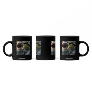 Unbothered Frog Smoking Cigarette Meme Coffee Mug Cinematic Shark Attack Calmness Graphic Dark Humor TS02 Print Your Wear