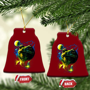 Cosmic Frog Howling At Moon Parody Graphic Ceramic Ornament Vintage 90s Retro Fantasy Meme TS02 Print Your Wear