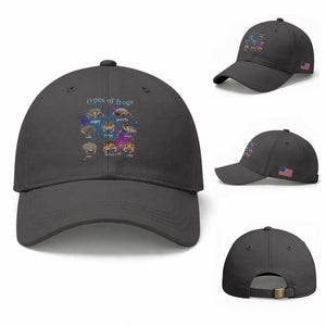 Types Of Frogs Funny Rain Frog Meme Chart Baseball Cap Angry Grumpy Eepy Chonk Potato Round Judgy Ferocious TS02 Baseball Cap Universal Fit Dark Gray Print Your Wear