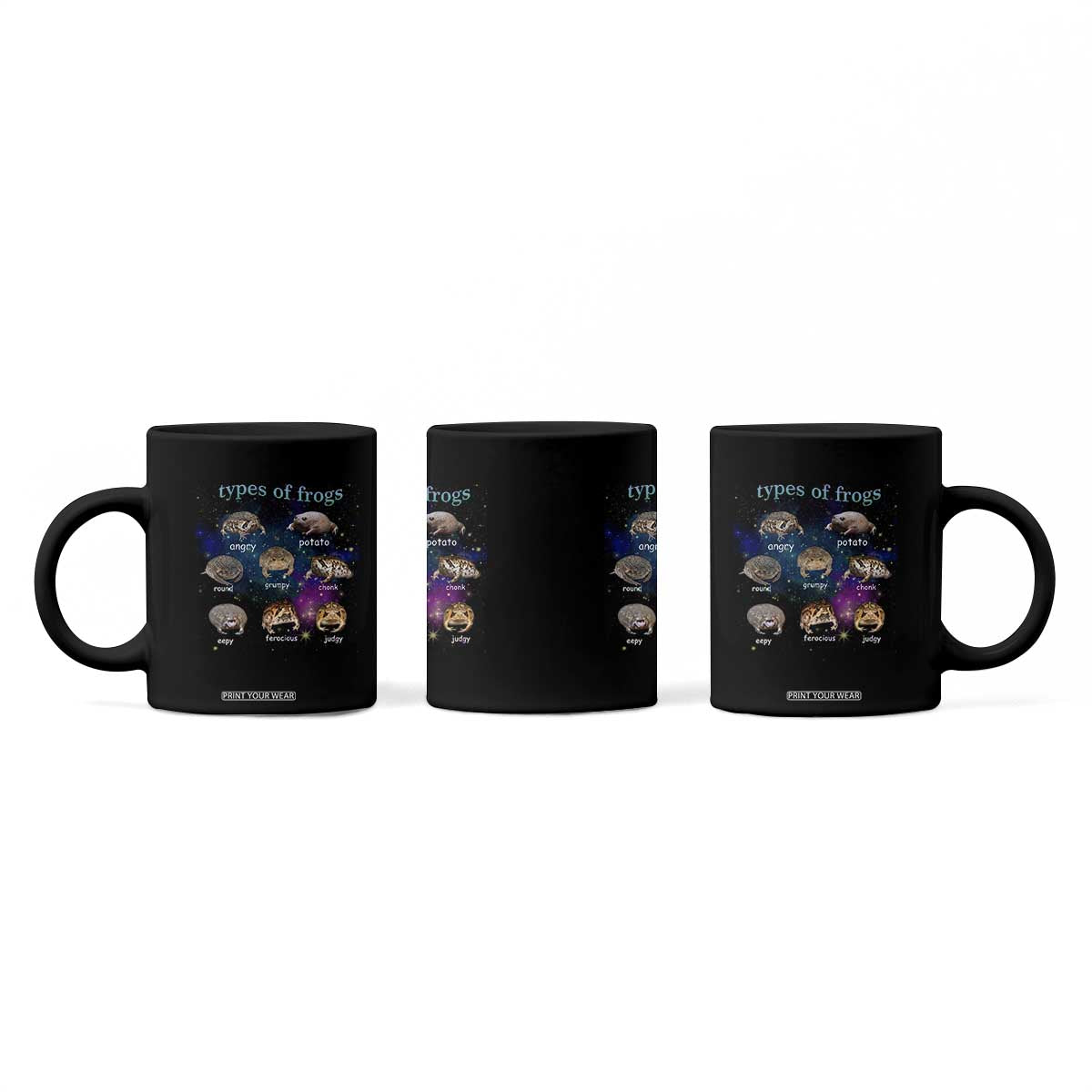 Types Of Frogs Funny Rain Frog Meme Chart Coffee Mug Angry Grumpy Eepy Chonk Potato Round Judgy Ferocious TS02 Print Your Wear