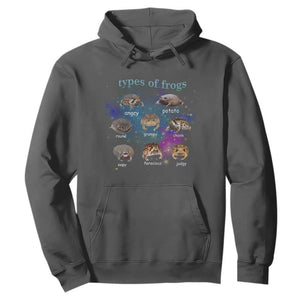 Types Of Frogs Funny Rain Frog Meme Chart Hoodie Angry Grumpy Eepy Chonk Potato Round Judgy Ferocious TS02 Dark Heather Print Your Wear