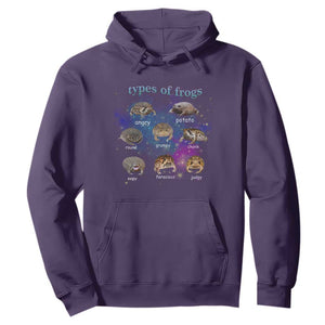 Types Of Frogs Funny Rain Frog Meme Chart Hoodie Angry Grumpy Eepy Chonk Potato Round Judgy Ferocious TS02 Purple Print Your Wear