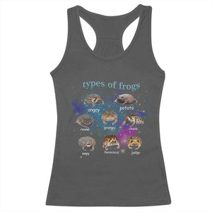 Types Of Frogs Funny Rain Frog Meme Chart Racerback Tank Top Angry Grumpy Eepy Chonk Potato Round Judgy Ferocious TS02 Dark Heather Print Your Wear