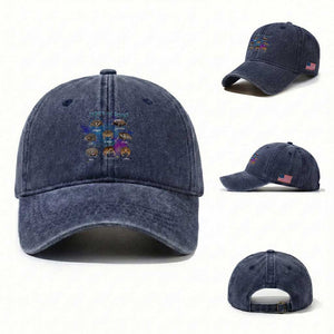Types Of Frogs Funny Rain Frog Meme Chart Washed Cotton Baseball Cap Angry Grumpy Eepy Chonk Potato Round Judgy Ferocious TS02 Washed Cap Universal Fit Navy Print Your Wear