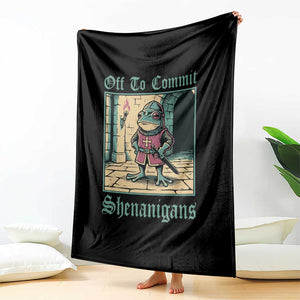 Funny Medieval Frog Knight Fantasy RPG Meme Throw Blanket Off To Commit Shenanigans TS02 Print Your Wear
