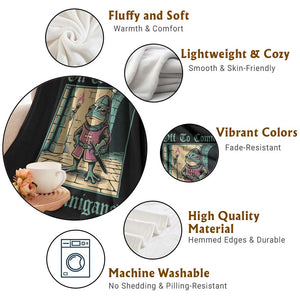 Funny Medieval Frog Knight Fantasy RPG Meme Throw Blanket Off To Commit Shenanigans TS02 Print Your Wear