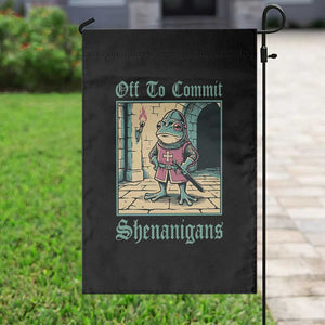 Funny Medieval Frog Knight Fantasy RPG Meme Garden Flag Off To Commit Shenanigans TS02 Print Your Wear