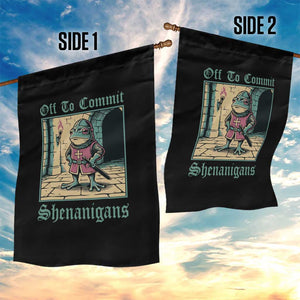 Funny Medieval Frog Knight Fantasy RPG Meme Garden Flag Off To Commit Shenanigans TS02 Print Your Wear