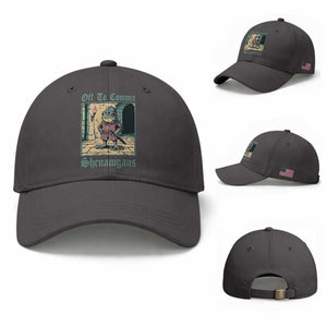 Funny Medieval Frog Knight Fantasy RPG Meme Baseball Cap Off To Commit Shenanigans TS02 Baseball Cap Universal Fit Dark Gray Print Your Wear