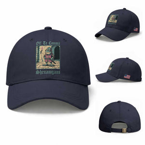Funny Medieval Frog Knight Fantasy RPG Meme Baseball Cap Off To Commit Shenanigans TS02 Baseball Cap Universal Fit Navy Print Your Wear