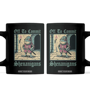 Funny Medieval Frog Knight Fantasy RPG Meme Coffee Mug Off To Commit Shenanigans TS02 Black Print Your Wear
